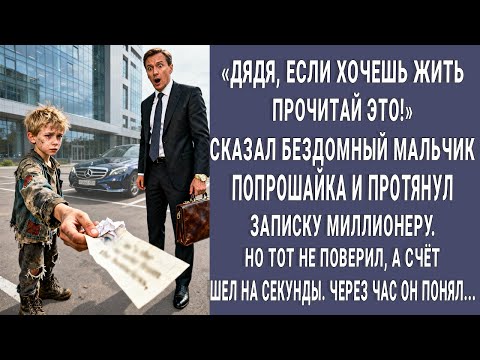 Видео: Хочешь жить прочитай! сказал малыш попрошайка и протянул миллионеру записку. Время шло на секунды…