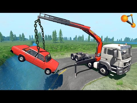 Видео: ОПАСНАЯ РАБОТА! КРАН НАДЛОМИЛСЯ НЕ ВЫДЕРЖАВ ВЕС АВТОМОБИЛЯ | BeamNG.drive