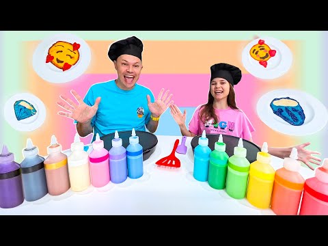 Видео: Рисуем Блинами Челлендж 🥞 PANCAKE ART