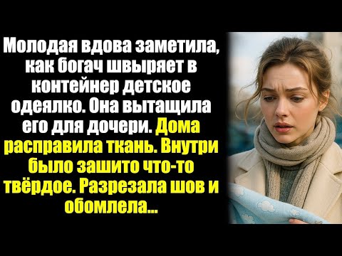 Видео: Молодая вдова заметила, как богач швыряет в контейнер детское одеялко. Она вытащила его для дочери..