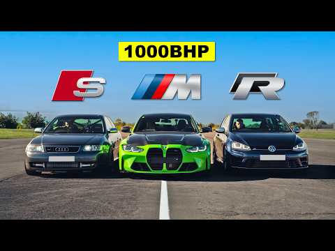 Видео: VW GOLF RSR против AUDI S3 R30T против BMW M3: DRAG RACE