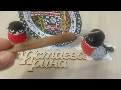 Видео: Снегирь крючком//МК-диктант//И. Кистаева