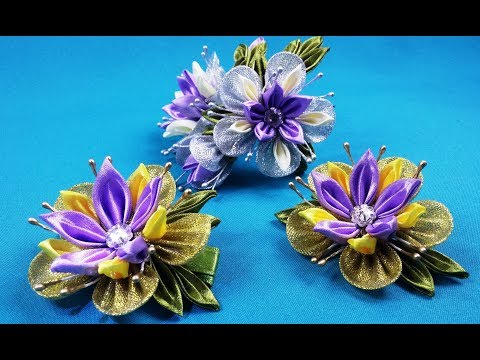 Видео: Elf flowers. Kanzashi/ Flor de los elfos/ Цветы эльфов. Канзаши.