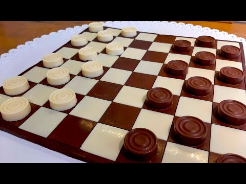 Видео: Как сделать шоколадную шахматную доску! Шахматный торт!