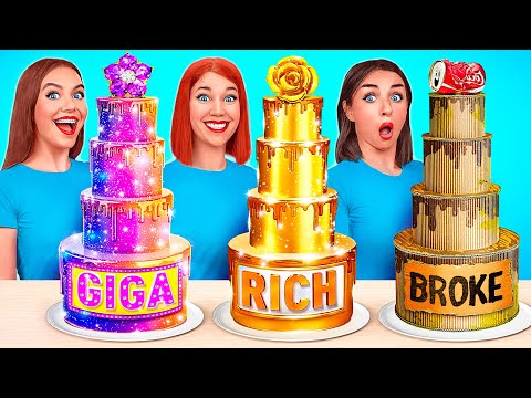 Видео: Бедная vs Богатая vs Ультра Богатая еда Челлендж | Потрясающие Кухонные Лайфхаки Mega DO Challenge