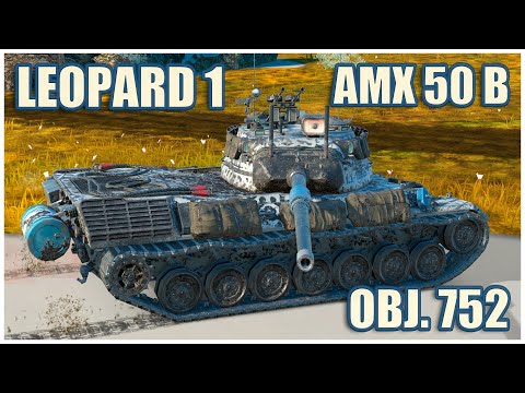 Видео: Leopard 1, AMX 50 B & Объект 752 • WoT Blitz Gameplay