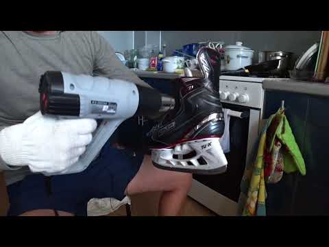 Видео: Термоформовка коньков дома феном, реальная формовка должна быть такой #bauer vapor  x 2.7