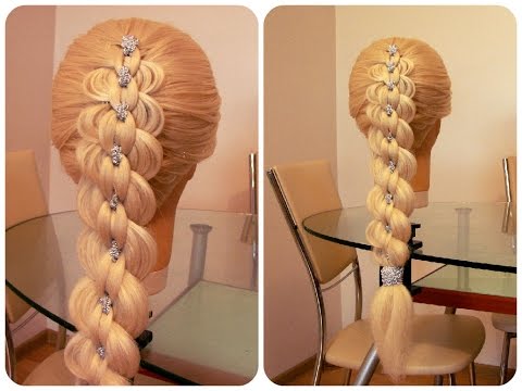 Видео: Коса Цепочка с лентой  Hair tutorial. Причёска на последний звонок. выпускной и 1 сентября