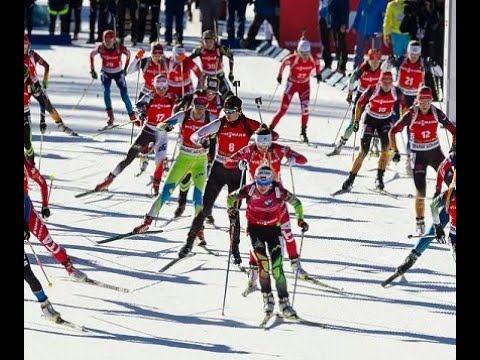 Видео: БИАТЛОН. КМ 2004-05. Ханты-Мансийск. Женщины. Масс-старт 12,5 км. (Спорт). 19.03.2005.