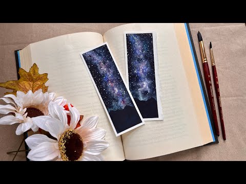 Видео: Нарисуйте вместе со мной закладку «Мечтательная галактика» | Пошаговое руководство по рисованию а...