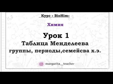 Видео: Химия ЕНТ. Урок 1. Таблица Менделеева. Группы. Периоды. Семейства.