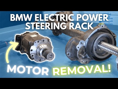 Видео: Снятие электродвигателя рейки электроусилителя рулевого управления BMW.