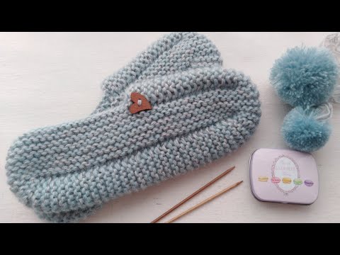 Видео: Вязание. Тапочки-следочки, за пару часов. Подробный мк. //Knitting. Master class.