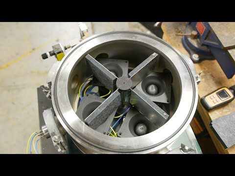 Видео: Акустический радиометр вращается по часовой стрелке и против часовой стрелки в диапазоне 130 дБ в...