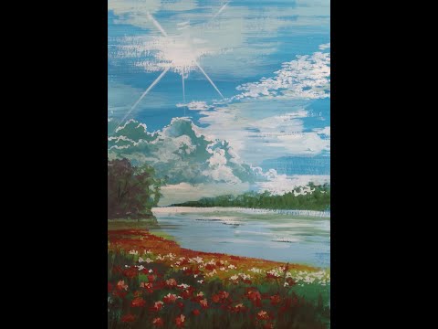 Видео: Мастер Класс. Гуашь. РИСУЕМ НЕБО.