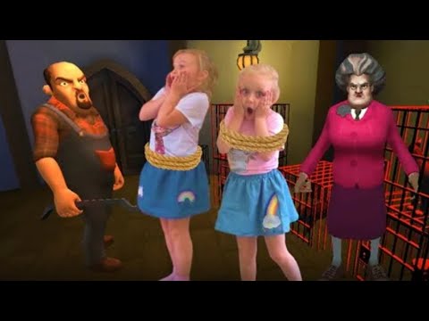 Видео: Прохождение игры Scary Stranger. Жуткий Сосед похитил Ника и Тани из Игры Злая Училка!