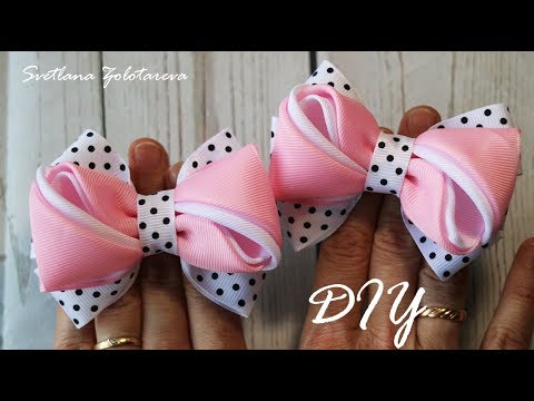 Видео: Милые бантики из лент 🎀 Канзаши 🎀 DIY 🎀Svetlana Zolotareva