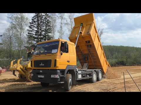 Видео: Самосвалы МАЗ-6501 разгружаются