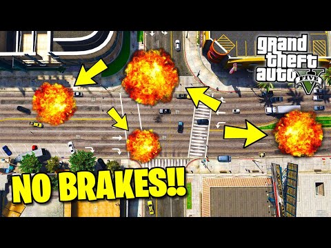 Видео: Что будет, если ОТКЛЮЧИТЬ ТОРМОЗА ВСЕМ МАШИНАМ в GTA 5?!