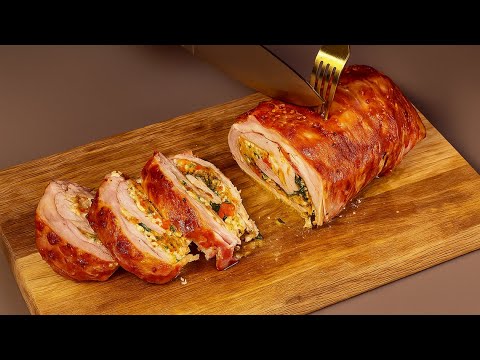 Видео: Как приготовить свинину незабываемо❓ Добавьте бекон и сыр❗️