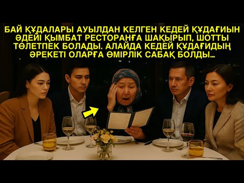 Видео: БАЙ ҚҰДАЛАРЫ АУЫЛДАН КЕЛГЕН КЕДЕЙ ҚҰДАҒИЫН ӘДЕЙІ ҚЫМБАТ РЕСТОРАНҒА ШАҚЫРЫП, ШОТТЫ ТӨЛЕТПЕК БОЛАДЫ…