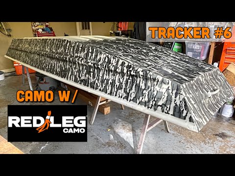 Видео: Нанесение камуфляжа на лодку с помощью трафаретов RedLeg | Трекер Джон Боут