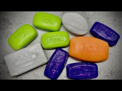 Видео: ASMR soap / Dry soap cutting 🤍🧡💜💚 / Резка сухого мыла