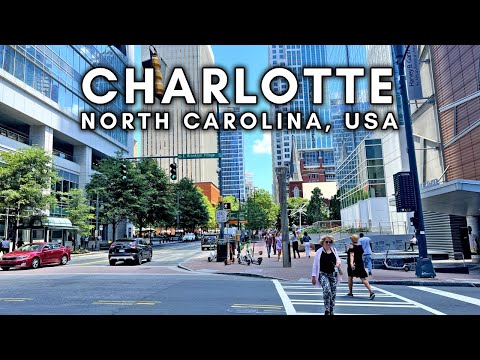 Видео: Северная Каролина, США: Исследование центра Шарлота - Пешеходная экскурсия в 4K