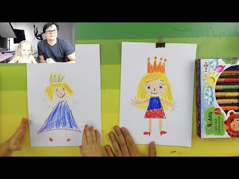 Видео: Как нарисовать ДЕВОЧКУ принцессу - урок рисования для детей