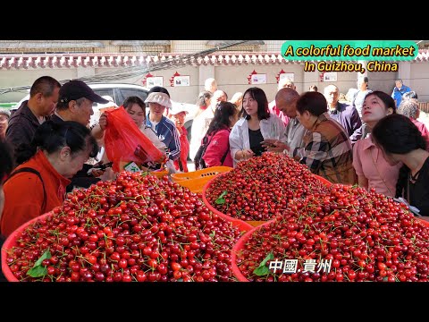 Видео: Китайский продовольственный рынок Гуйчжоу, жареная курица, пельмени с тофу очень вкусные