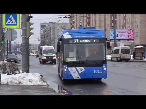 Видео: Электробус по 37! Троллейбус Петербурга 9-136: ТролЗа-5265.08 "Мегаполис" б.1011 по №37 (08.03.19)