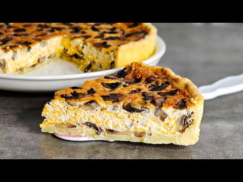 Видео: Грибной Пирог с сырной Заливкой. Просто и вкусно.