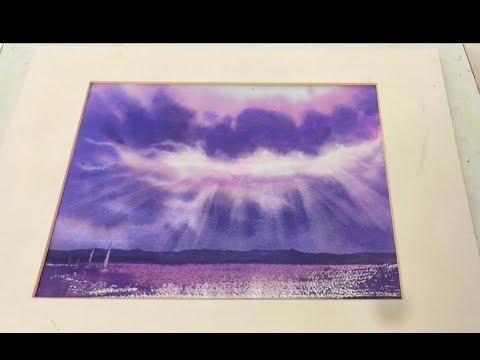 Видео: Как  создать солнечные лучи бумагой. Акварель.How to create the sunrays. Watercolour