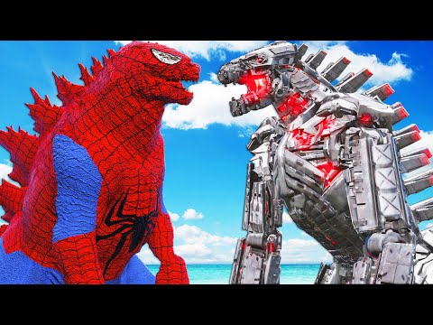 Видео: паук годзилла против мехагодзиллы - битва монстров