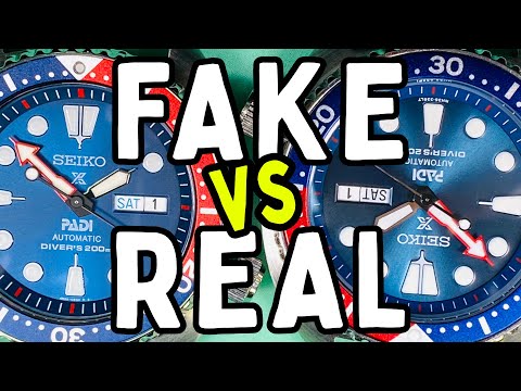 Видео: ПОДДЕЛКА против НАСТОЯЩЕГО — Полное сравнение — Seiko Prospex PADI Divers Pepsi