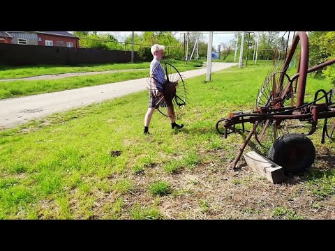 Видео: Срочный ремонт граблей ГВК-6. Сложный сенокос 2023. Грабли к минитрактору Синтай.