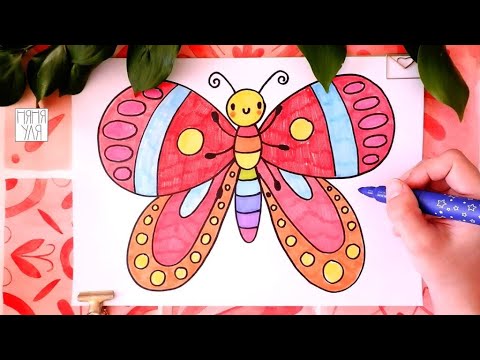 Видео: Как нарисовать БАБОЧКУ для детей | Рисунок бабочки для срисовки | Няня Уля