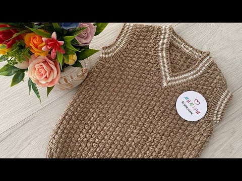 Видео: Onson va qulay nimcha to'qish. 1-qism #master klass #безрукавка #kolsuz hirka #crochet #örgü #munisa