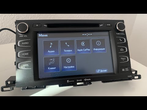 Видео: Оригинальный , заводской CarPlay и Android Auto для Toyota Highlander USA (Entune 2) 2014-2019