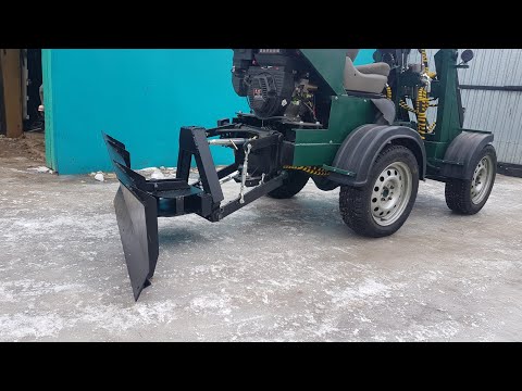 Видео: Поворотный отвал (снеговая лопата) для задней навески на минипогрузчик/минитрактор
