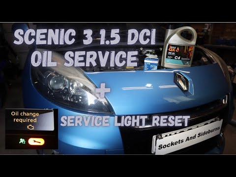 Видео: Замена масла и фильтра Renault Scenic 3 1.5 DCI (включая сброс индикатора сервисного обслуживания)