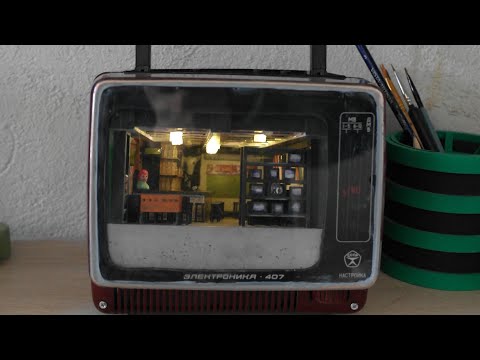 Видео: Миниатюра бара в старом телевизоре 