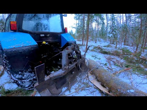 Видео: МТЗ.ЗИМНЯЯ РАБОТА В ЛЕСУ,