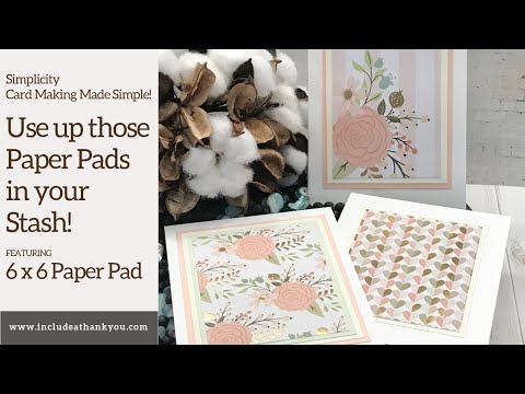 Видео: Простота | Основы изготовления открыток | Бумага для выкройки 6 x 6 | Многослойное наложение пане...