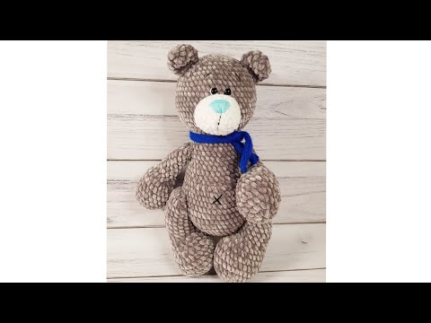 Видео: игрушка Мишка крючком из плюшевой пряжи Ч.2/Crochet Tutorial Bear