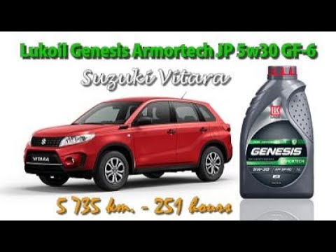 Видео: Lukoil Genesis Armortech JP 5w30 (отработка из Suzuki Vitara, 5 735 км., 251 моточас).