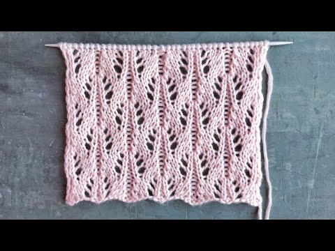 Видео: Очень простой ажурный узор спицами 💥 Для вязания джемперов,  палантинов, носков