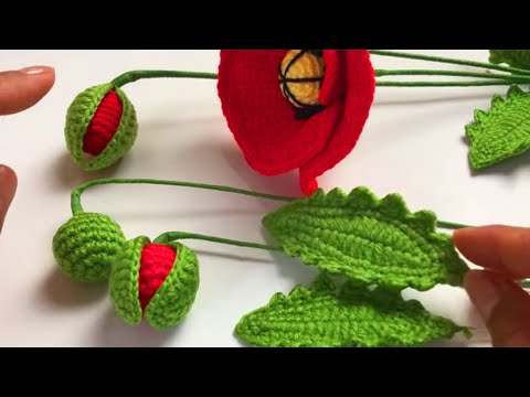 Видео: Вязание крючком мак лист