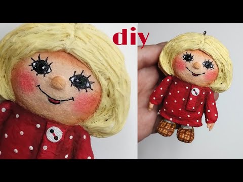 Видео: МК Домовёнок Кузя из ваты на ёлочку / Ватная игрушка  / DIY  cotton wool toy