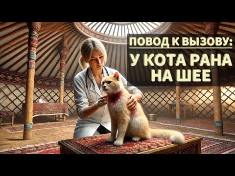 Видео: Повод к вызову: у кота рана на шее